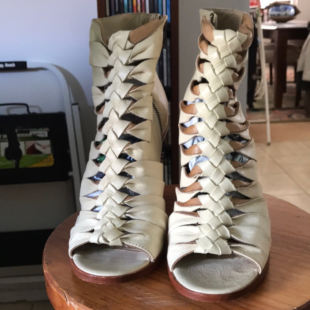 Frye open toe leather sandals booties